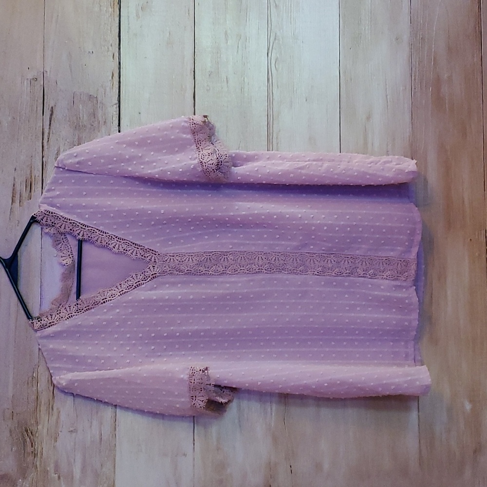 Light Pink Shein Size M Polyester Shirt